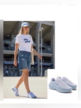 Nike Uplift SC Light Armory Blue / Pink shoes running sneakers active 7.5 NWT